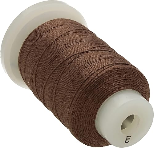 The Beadsmith Cordón de seda pura Color castaño Tamaño E (0.325 mm0.0128") 200 yardas (600 pies), carrete de 12 onza para anudar perlas, piedras