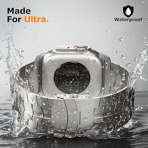 Vista 10 de Correa de titanio Ultra para Apple Watch, ancho máximo de 1.024 in, esta correa cuenta con un mecanismo de cierre seguro, se adapta a Apple Watch