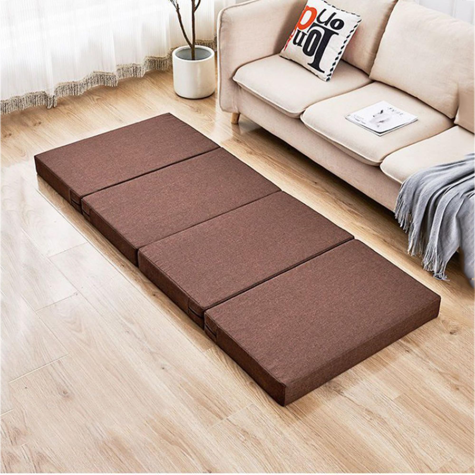Colchón plegable para cama de invitados, sofá cama con funda extraíble para camping, dormitorio, caravanas, colchón de suelo, colchón de viaje, alivio de presión, cama en una caja