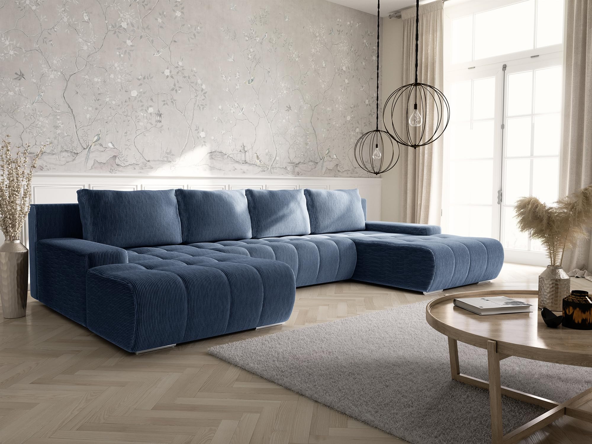 Canapé modulable vintage velours ras rouille