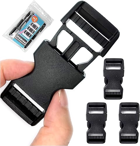 honigo Hebillas de liberación lateral rápida de 1 pulgada de ancho, 3 piezas, doble ajustable, sin clips de costura, broches de 1 pulgada, repuesto