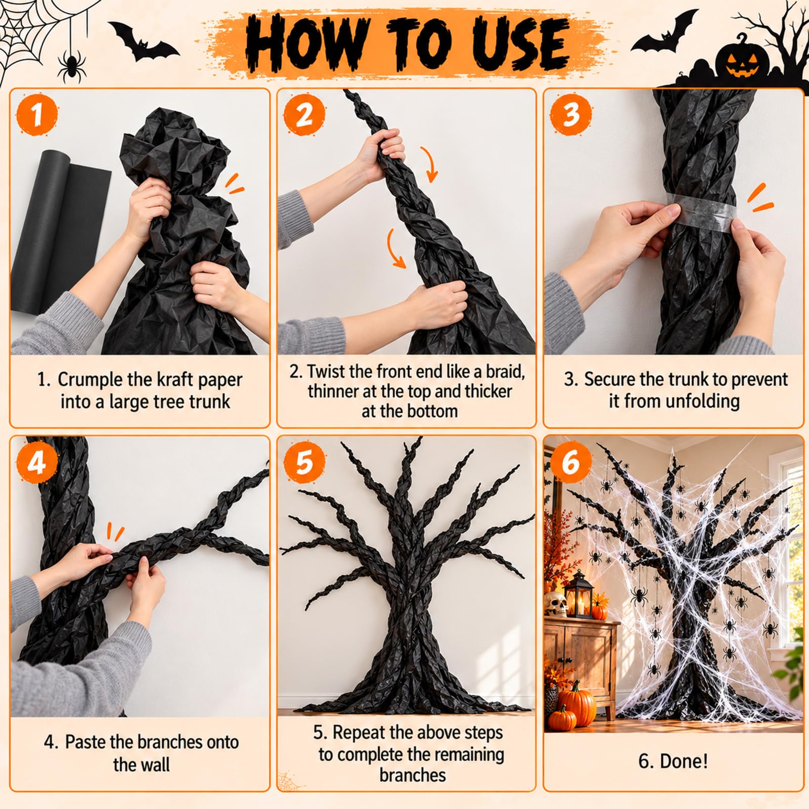 Tableau d'affichage 3D pour Halloween - Décoration phosphorescente en toile