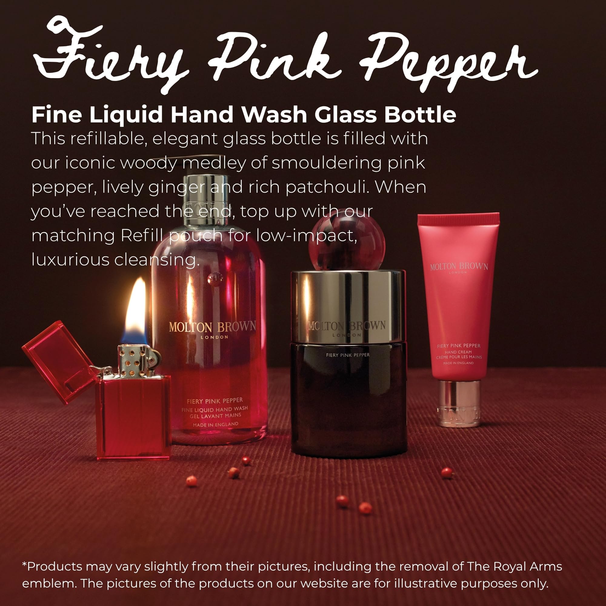 Molton Brown Fiery Pink Pepper Fine Liquid Hand Wash Botella de cristal 200 ml
