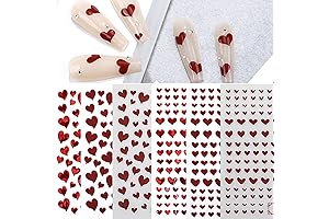 Vibrant Red Heart Stickers for Captivating Nail Art