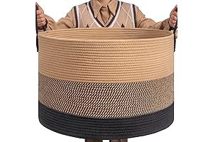 XXXLarge Woven Rope Basket 21" x 14" Blanket Storage Basket