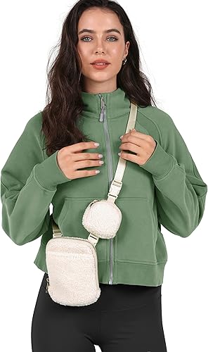 Miniatura 2 de ODODOS Bolso cruzado unisex con bolsa pequeña extraíble ajustable para teléfono celular, viajes, entrenamiento, correr, senderismo, Forro polar