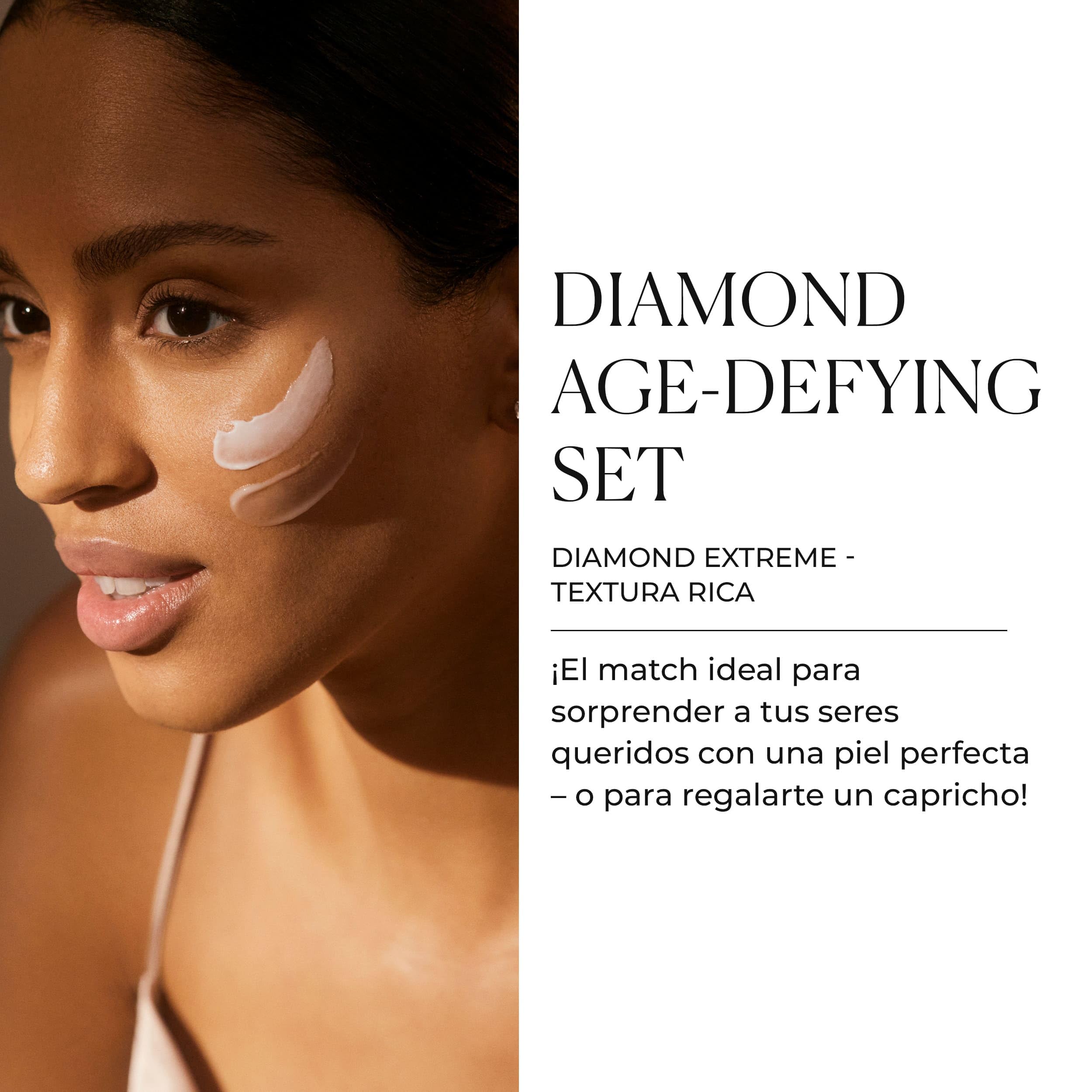 Natura Bissé Diamond Age-Defying Set – Rich Texture | Set Antiedad Global para tu Piel. Incluye la Crema Diamond Extreme Cream 50 ml, Contorno Diamond Extreme Eye 15 ml y Diamond Lip Booster 15 ml
