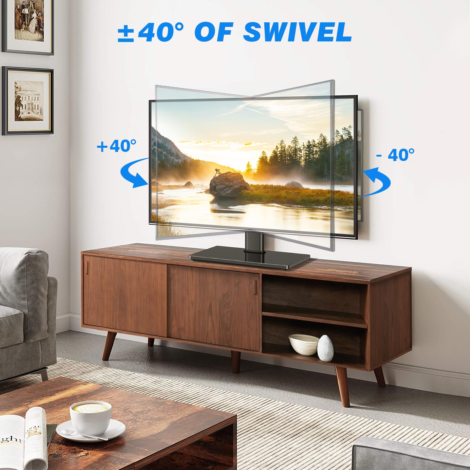 FITUEYES TV-standaard voor 27-32 43 50 55 inch TV, 8