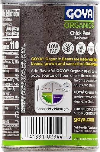 Miniatura 6 de Goya Garbanzos orgánicos frijoles de garbanzo bajo en sodio 155 oz