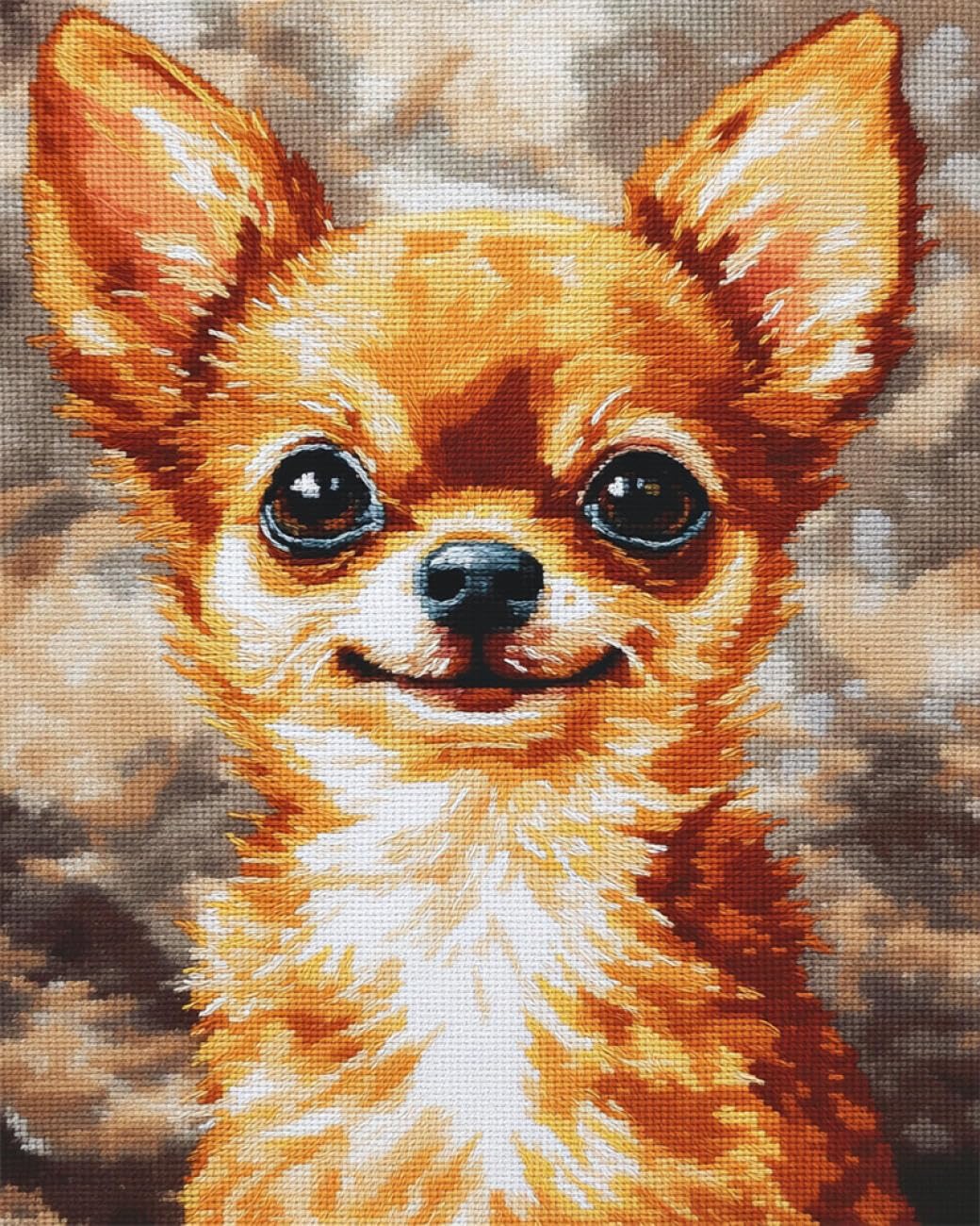 AxiangziK DIY Counted Cross Stitch Kits Cartoon Chihuahua 11CT 60x80cm