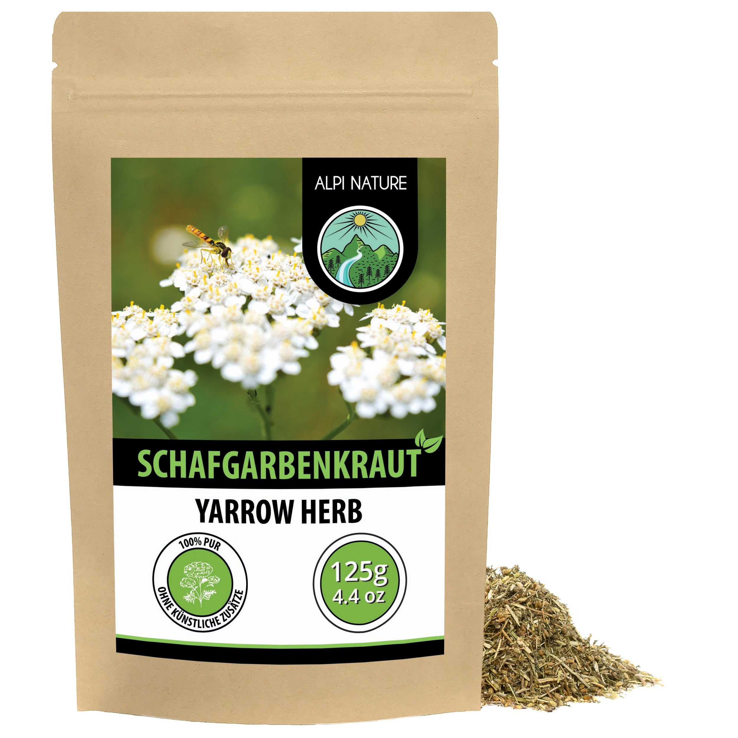 Alpi Nature Schafgarbe Tee 125g, Schafgarbenkraut getrocknet, Schafgarbentee, Tee lose