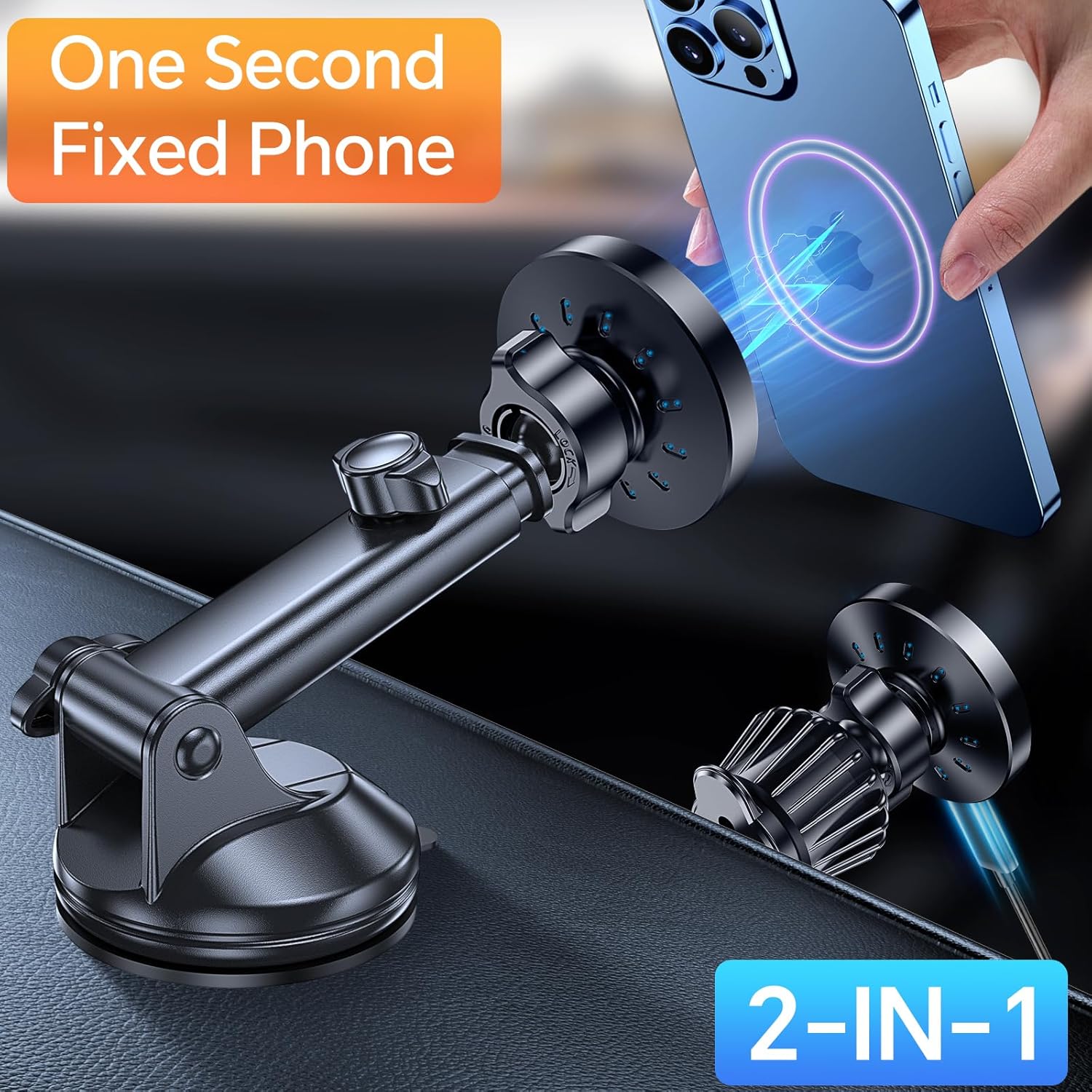 Coolpow for MagSafe Car Mount Charger【Ultra Magnet】Magnetic Phone Holders for Your Car Charger【Windshield+Vent+Dash】Magnetic Wireless Car Phone Holder Charger Car Mount for iPhone 17 Pro Max 16 15 14 - Image 5