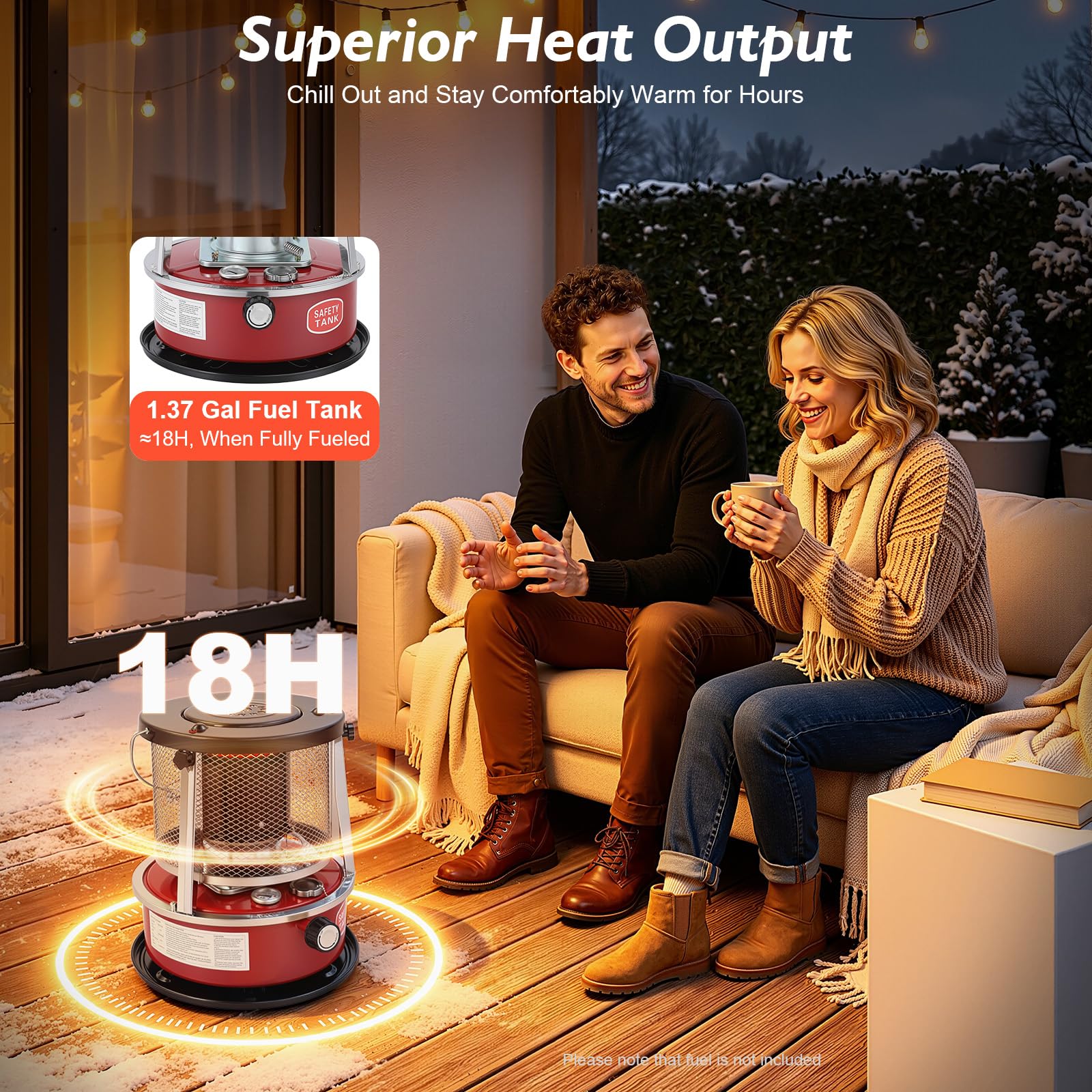 Petroleumheizer 8000 BTU Tragbar Kerosinheizung Camping 18h