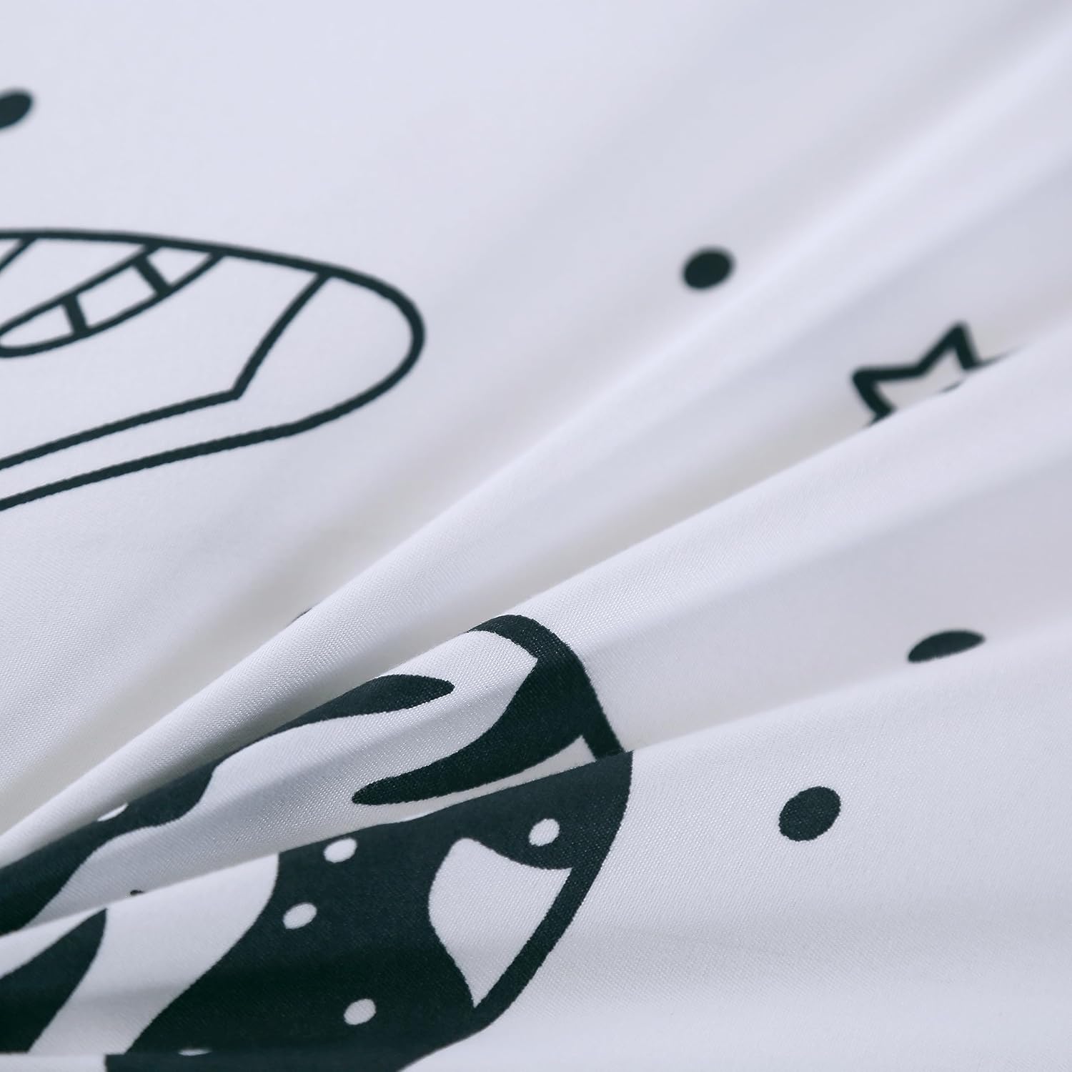 MAG 3Pcs White Space Duvet Cover,Space Bedding,Galaxy Duvet Cover,for Toddlers Kids,Boys Teens and Girls,no Comforter,Microfiber(Black and White, Queen) - Image 5