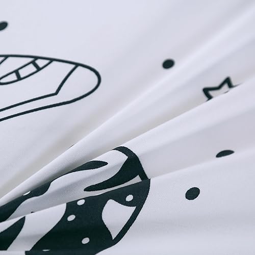 Miniatura 5 de MAG Funda de edredón blanca de 3 piezas, ropa de cama espacial, funda de edredón de galaxia, para niños, adolescentes y niñas, sin edredón,