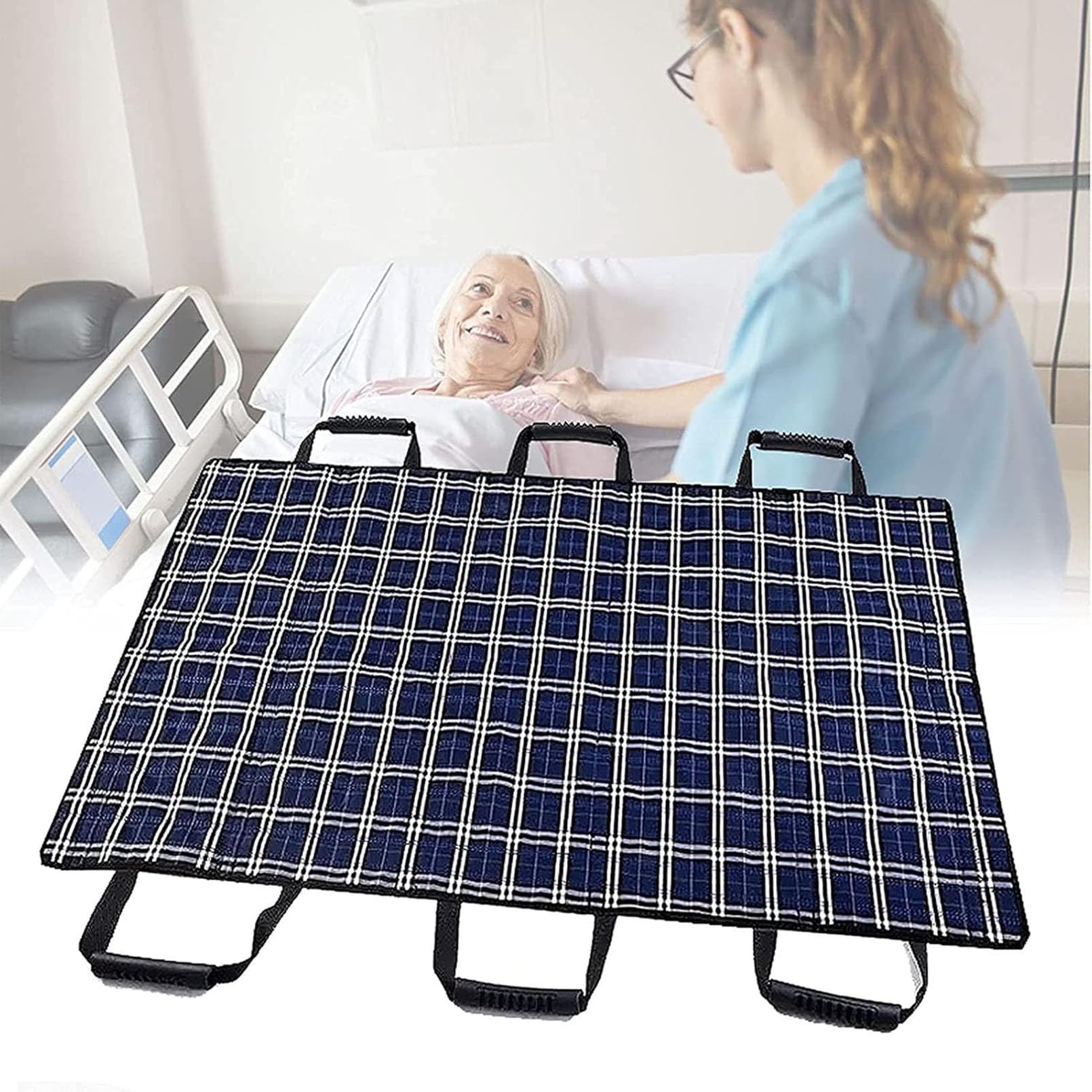Almohadilla de Posicionamiento con asas, Multiusos Incontinencia Colchón Protector Ropa de Cama Liner Underpad, para Reposicionamiento, Giro y Elevación, para Ancianos, Pacientes, Minusválidos, Cuidad