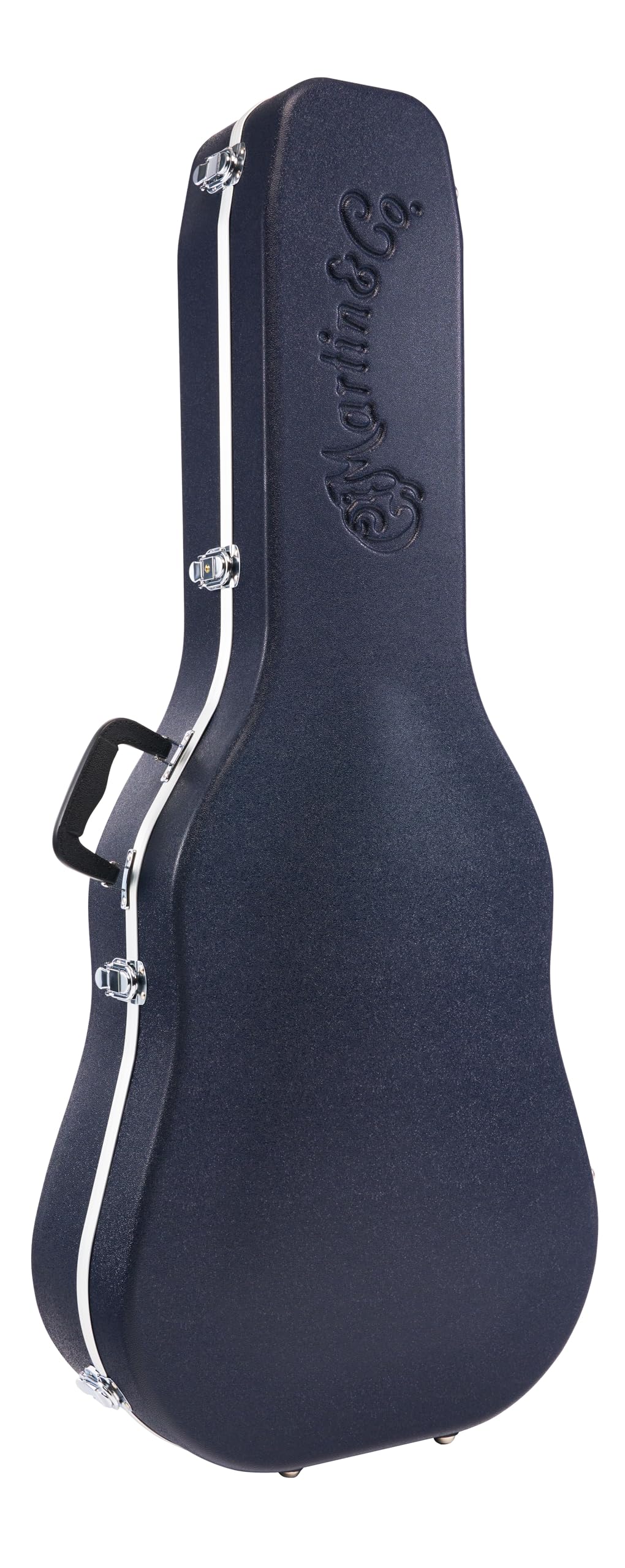 MARTIN Molded Hardshell Case – Dreadnought 14-Fret | Navy Blue Exterior with Plush Silver Interior | Form-Fit Protection with Locking Hardware