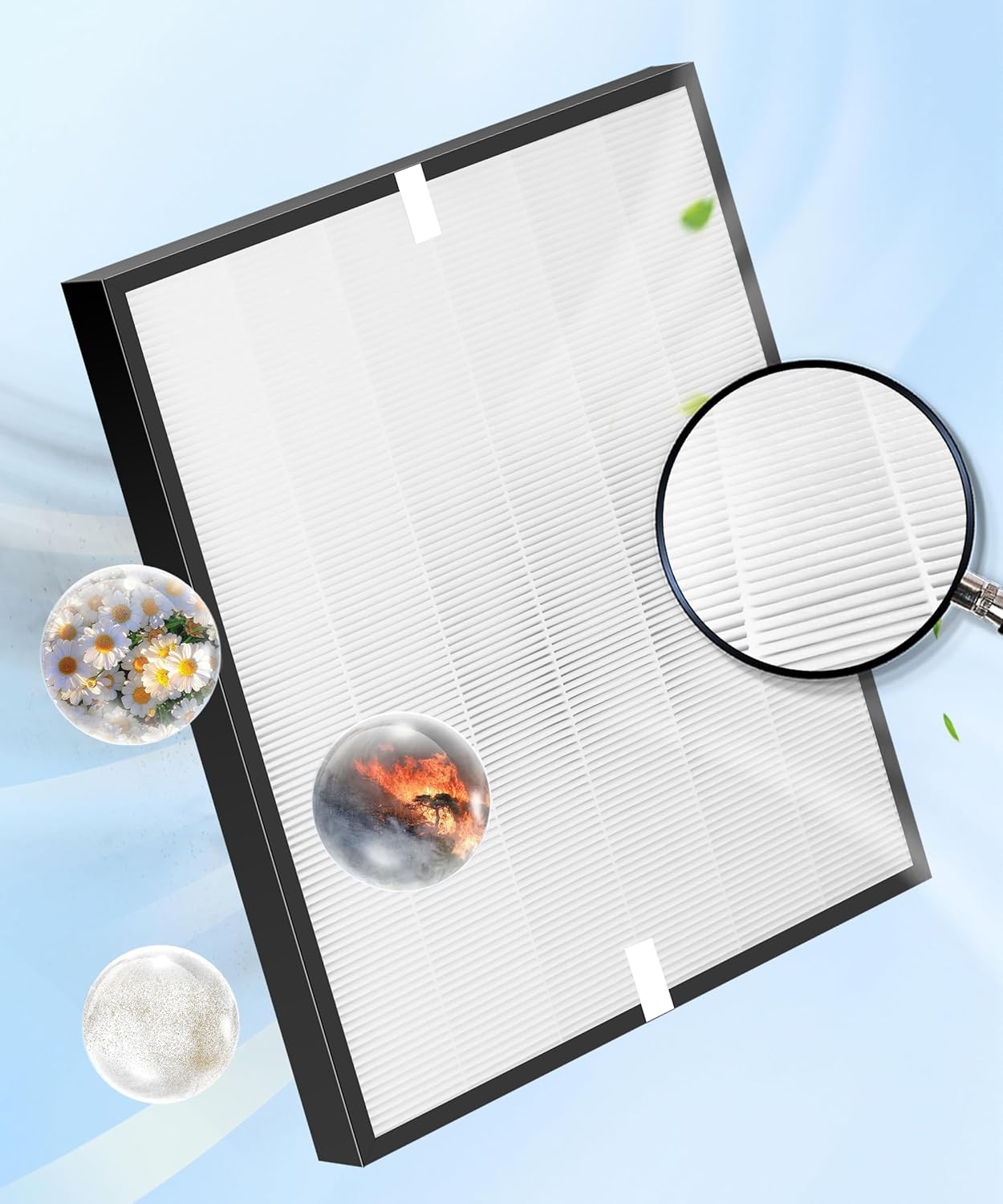 9 Pack 3000 Replacement Filter Compatible with AirDoctor 3000 Air Purifi-er, with 1 Main Filter + 2 Activated Carbon Filters + 6 Pre-Filters