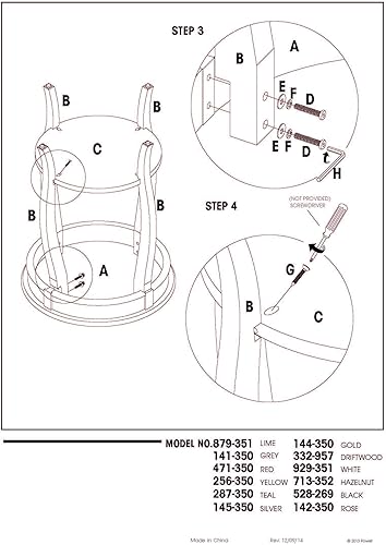 Miniatura 15 de Powell Furniture Powell - Estante redondo, mesa blanca, 18 x 18 x 22 pulgadas de alto Blanco,verde azulado