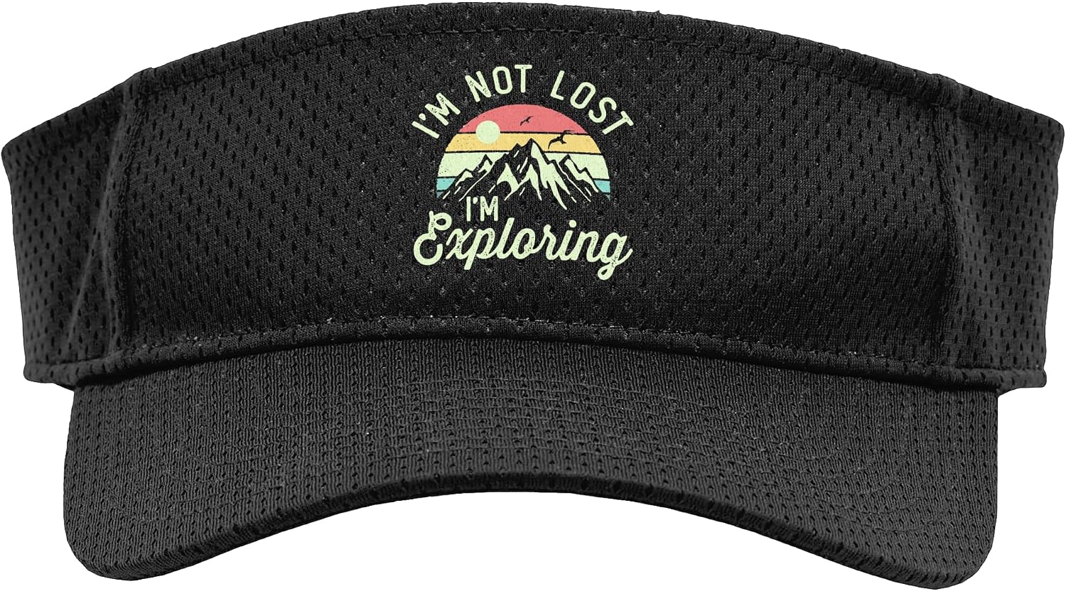 I'm Not Lost, I'm Exploring Camping Hike Vintage Sunset Sport Sun Visor