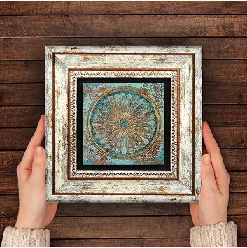 Pinecone Stone Life Flower Stone Wall Painting - Framed Stone Painting - Decorative Wall Art - Modern Home and Office Wall Decor K1-187