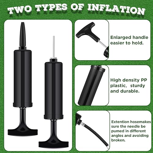 Miniatura 4 de Juego de 200 juegos de bomba de bola portátil, incluye manguera de extensión de boquilla de aguja, bomba de bola de aire de mano, kit de inflado