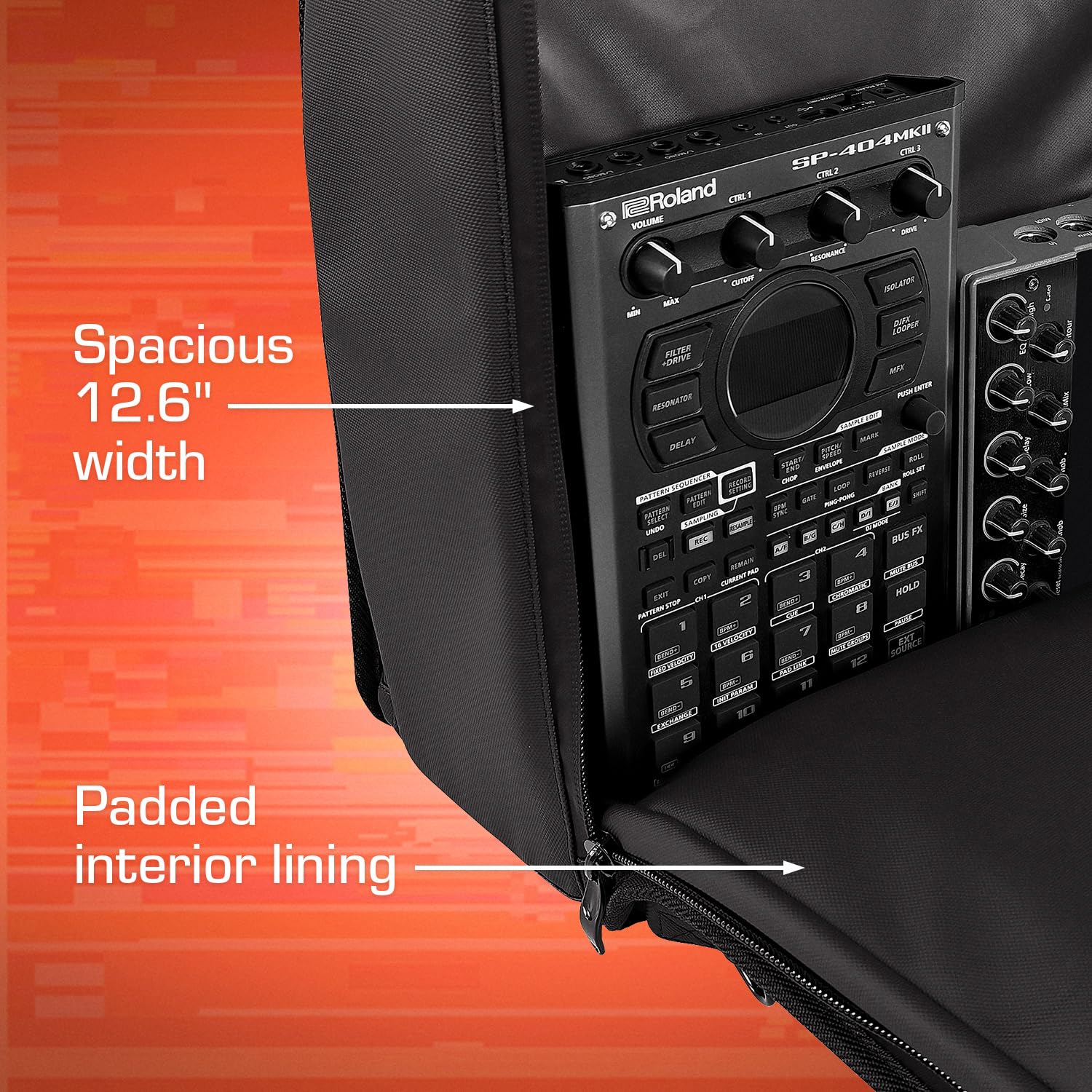 Analogue Cases TRAKPACK Backpack, plecak na sprzęt (solidny plecak transportowy dla producentów i DJ-ów, z 3 warstwami i 11 kieszeniami, odpowiedni dla MPC Live 2, Push 3 i innych)