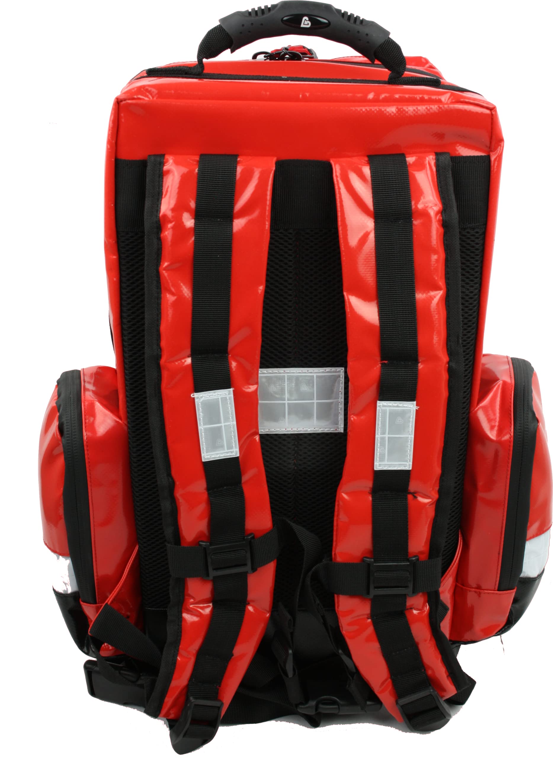 Bexamed Notfallrucksack Medicus ca. 23 LITER Volumen - LEER - rot aus Plane - mit Waterstop Reißverschlüssen N180005
