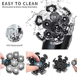 UPTARD Head Shaver Replacement Heads,Head Shaver Replacement Blades, Head Shavers for Bald Men,Head shavers for Men, Stainless Steel Rotary Blades for Electric Head Razor (silver8)