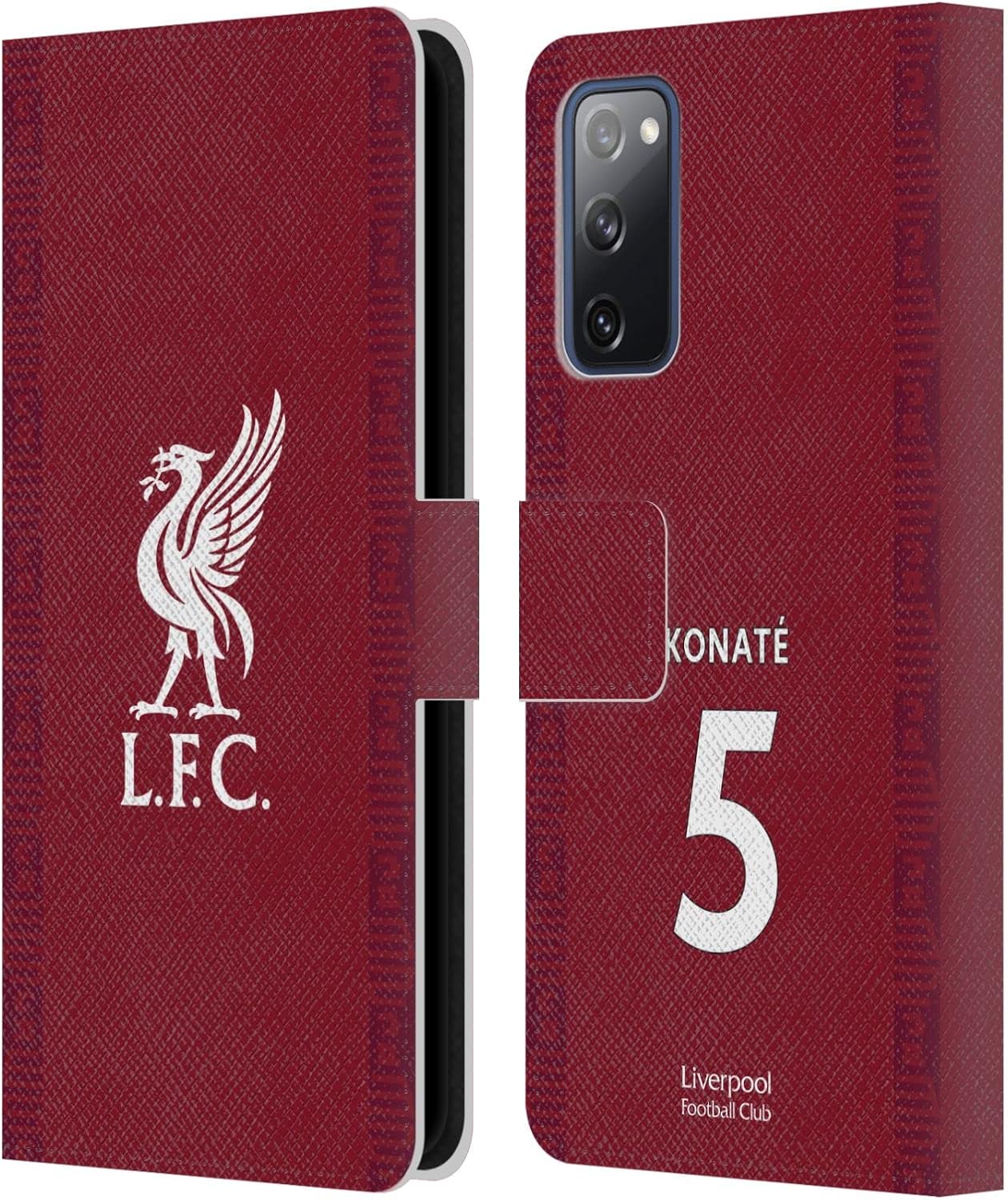 Head Case Designs Officially Licensed Liverpool Football Club Ibrahima Konaté 2022/23 Players Home Kit Leather Wallet Case Compatible with Samsung Galaxy S20 FE / 5G