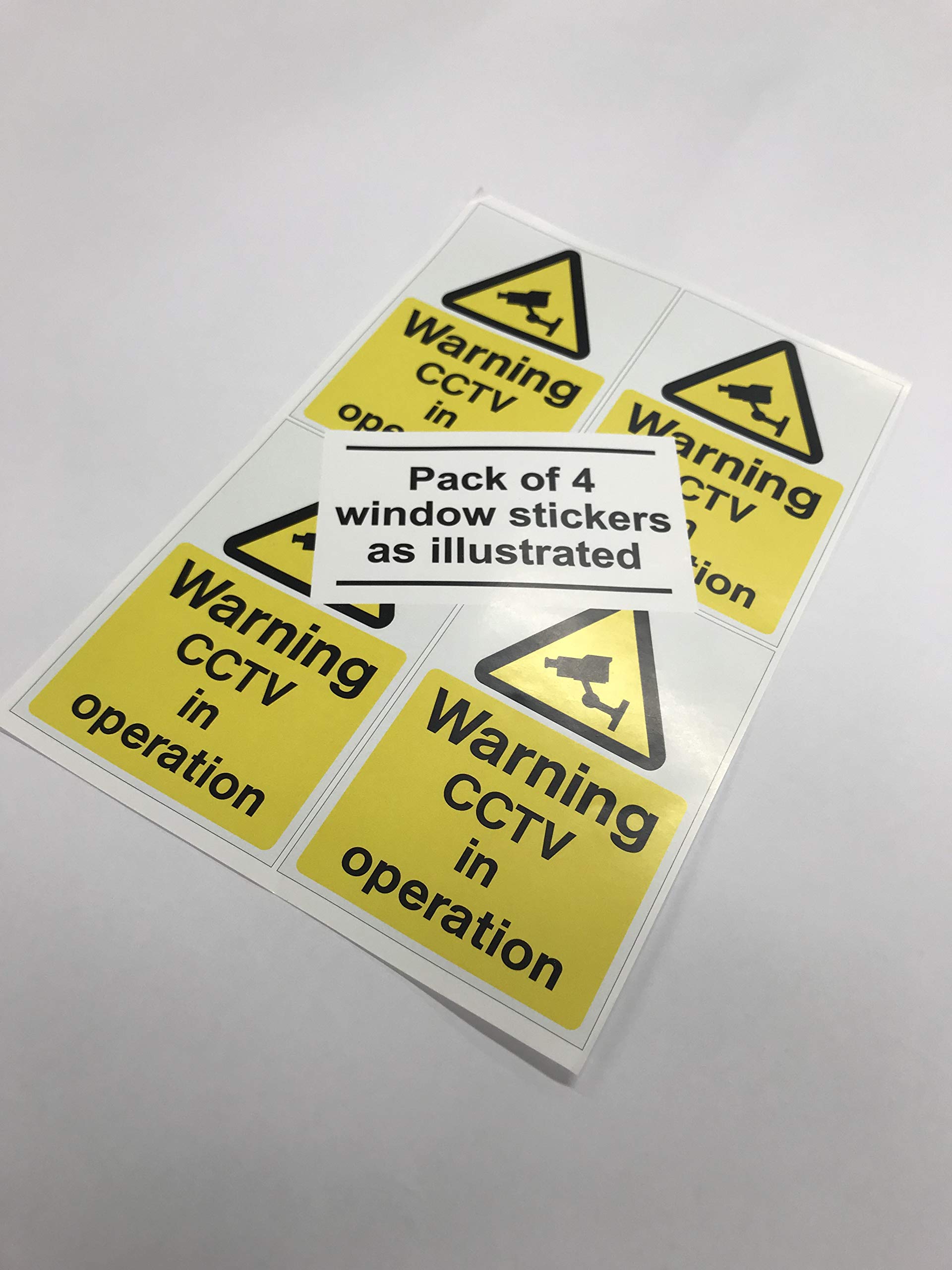 Warning Signs – WARNING CCTV IN OPERATION – WINDOW STICKER – 4 STICKERS ...