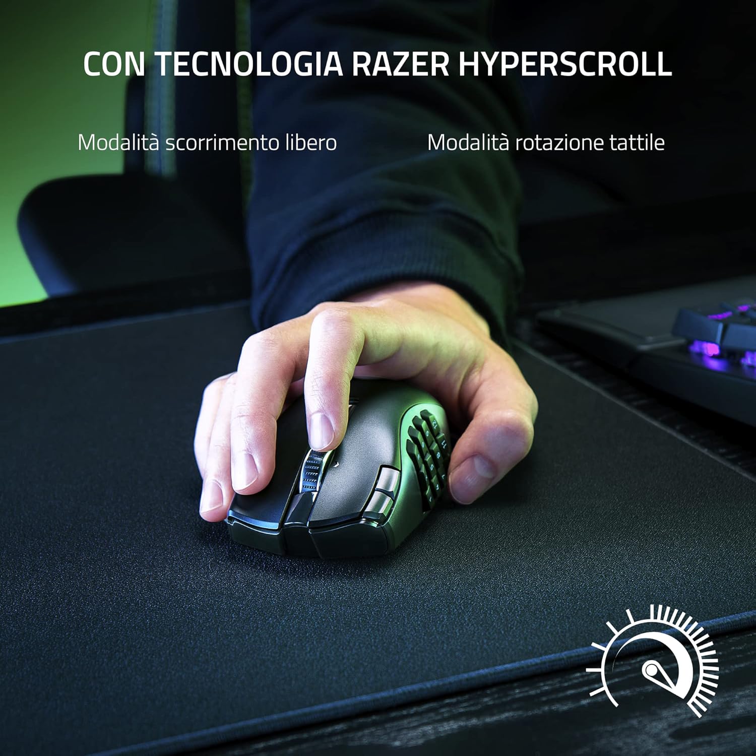 Razer Naga V2 HyperSpeed - Mouse da Gioco MMO Wireless Ergonomico (19 Pulsanti Programmabili - Mouse gaming - Immagine 3