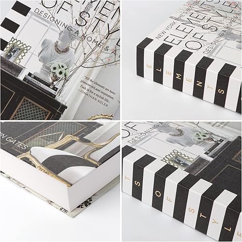 Miniatura 7 de Ediactcyl - Juego de 4 libros falsos para decoración, moderno juego de libros decorativos para decoración del hogar de tapa dura, pilas de libros