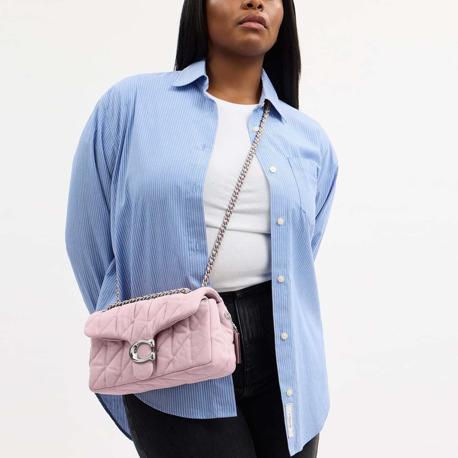 COACH Quilted Colored Dye Denim Tabby Shoulder Bag 26 - Image 5