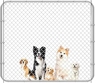 26-72" Wx60 H Chain Link Fence Gate, Anti-Rust Galvanized Garden Fence with Gate, Adjustable Outdoor Fence Gate Kit for 2.2–6ft Openings with Round Corner Frame for Yard, Patio & Entry