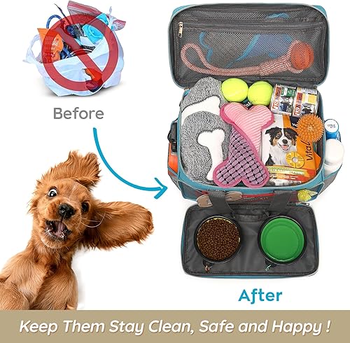 Miniatura 5 de Pmpete Bolsa de viaje para perros para viajar Accesorios de viaje para perros de una semanadurante la noche con bolsillos multifuncionales  Juego de