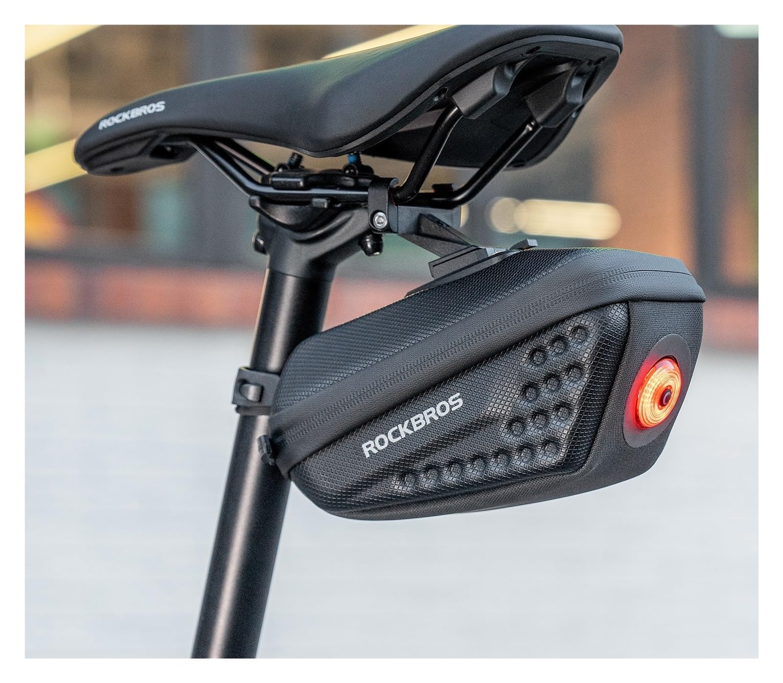 Borsa da sella for bicicletta impermeabile con guscio rigido da 1 pezzo | Conservare piccoli attrezzi for il ciclismo notturno quotidiano.