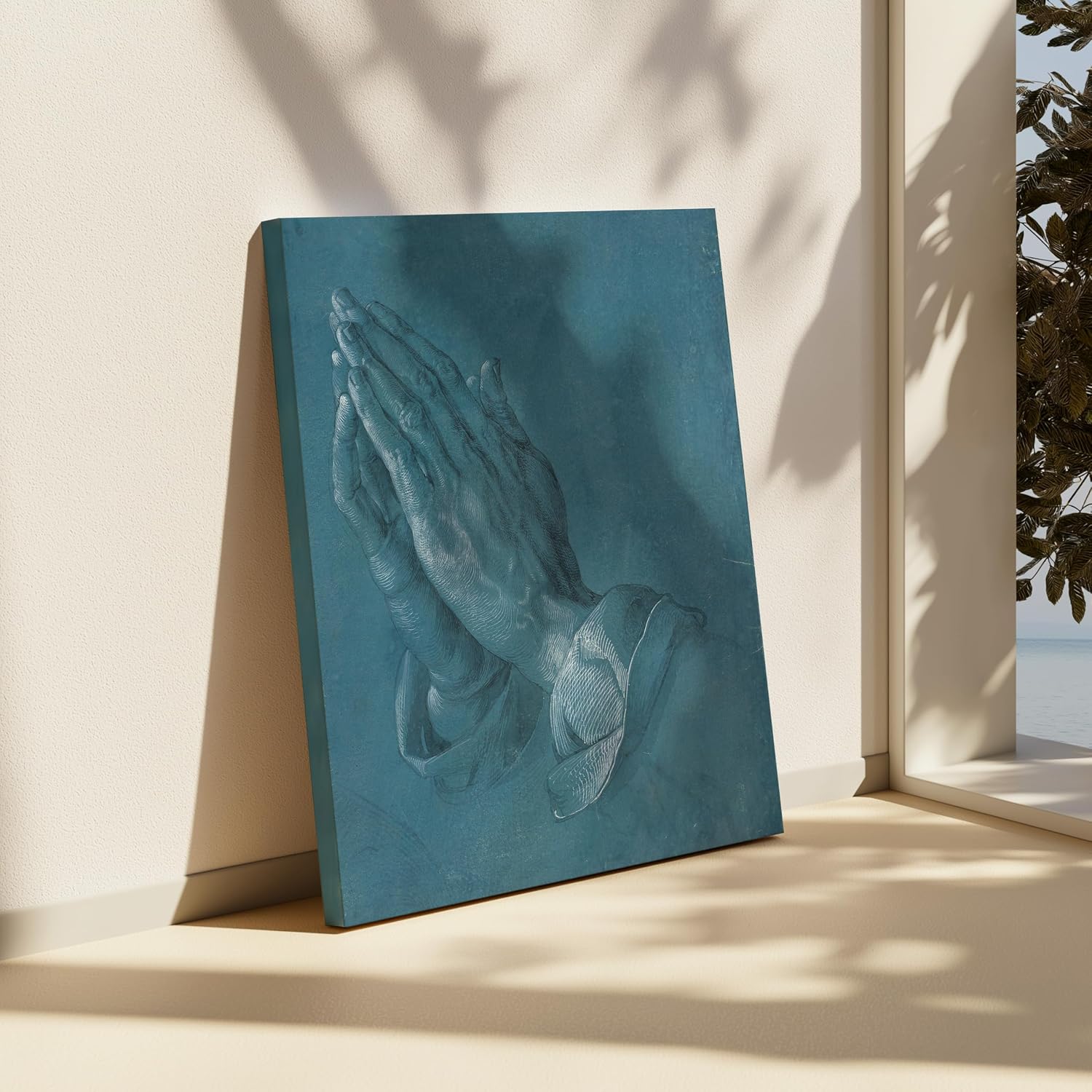Poster Master Vintage Praying Hands Canvas - Study of the Hands of an Apostle Print - Spiritual Art - Gift for Men & Women - Religious Wall Decor for Chapel or Church - 8x10 STRETCHED Canvas