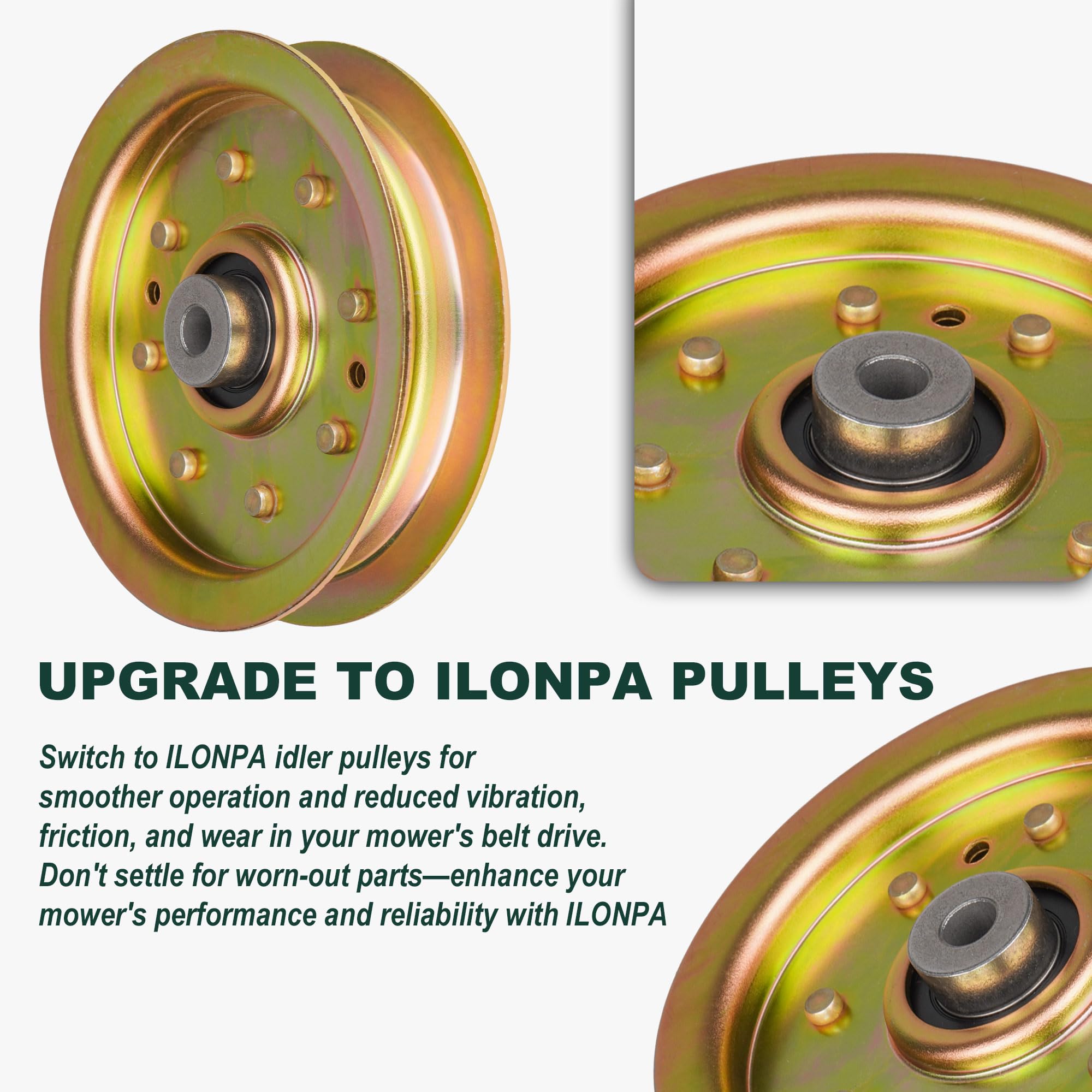 ILONPA Polea tensora 756-04129 956-04129 753-08171 para Cub Cad LT1050 LT1045 LTX1040 LTX1046 LTX1045 LTX1050 RZT50 tractor cortacésped con 106 7 cm 16.6" 48" 50" 54" cubierta