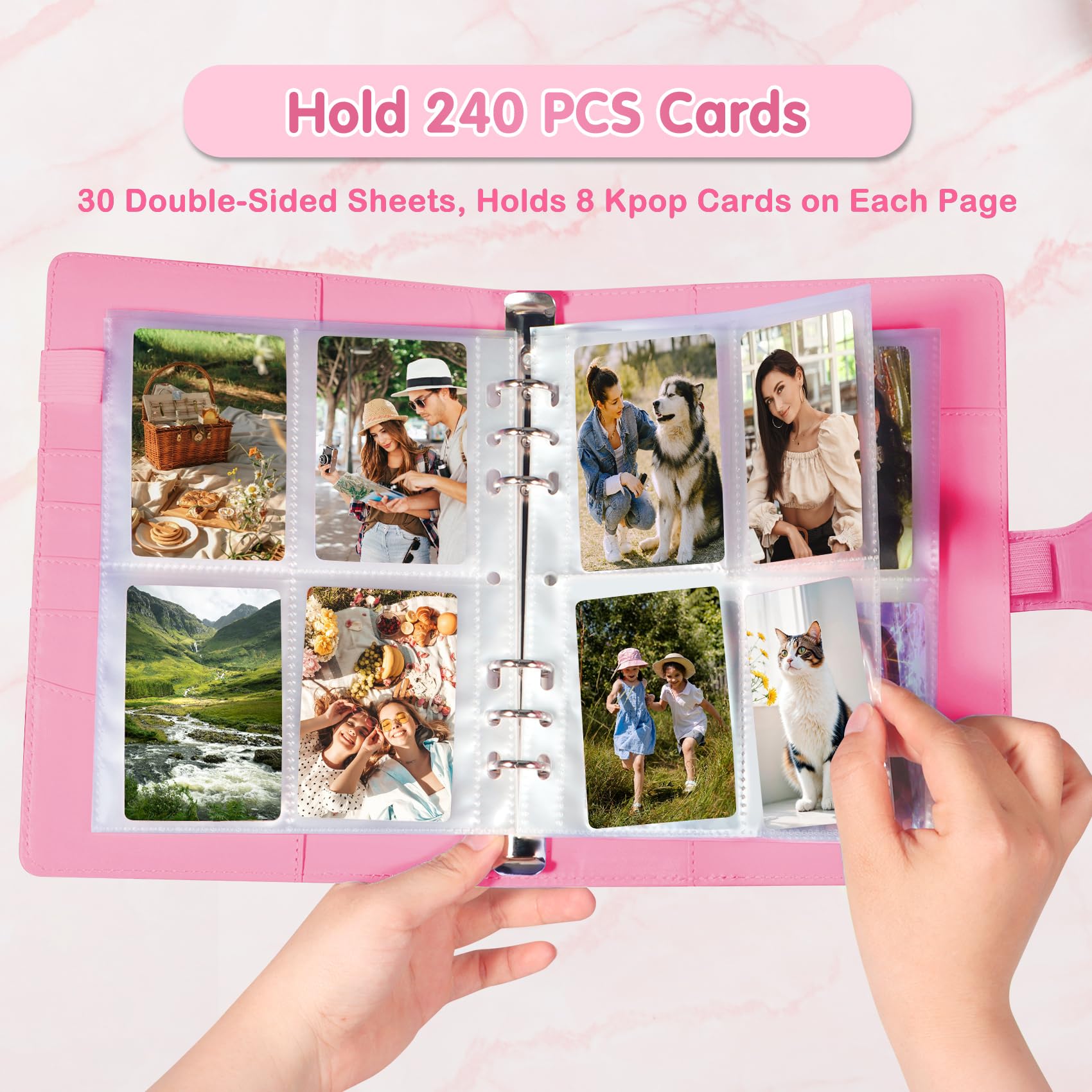 A5 Photocard Album with 30 Pack 4-Pocket Pages, 6 Ring Binder Album with 240 Card Slots - Image 3
