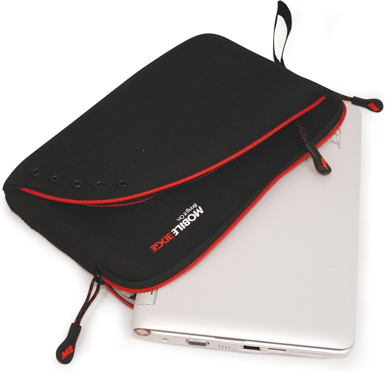 Mobile Edge iPad/Tablet Neoprene Sleeve- 8.9-Inch fits all iPad generations including iPad4 (Black/Red)