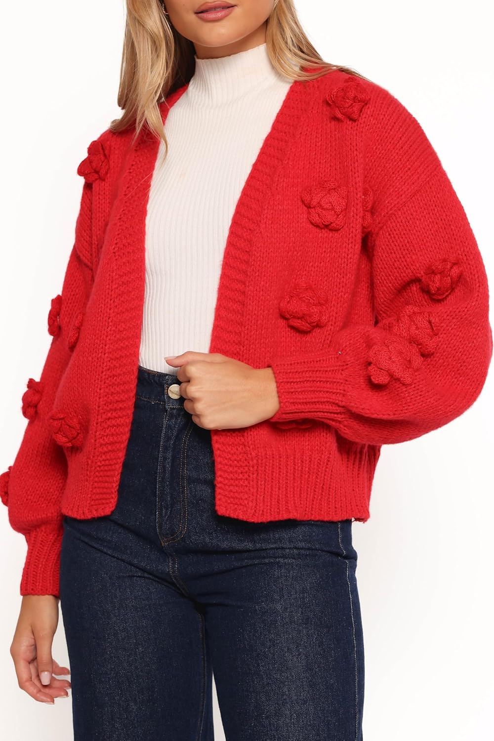 Petal & Pup Doralee Rose Cardigan - Red S/M - Image 5