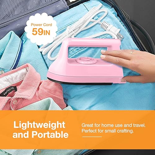 Miniatura 6 de Mini plancha para manualidades, acolchado, plancha de viaje, plancha para el hogar, suministros de planchado fácil, mini plancha eléctrica, mini