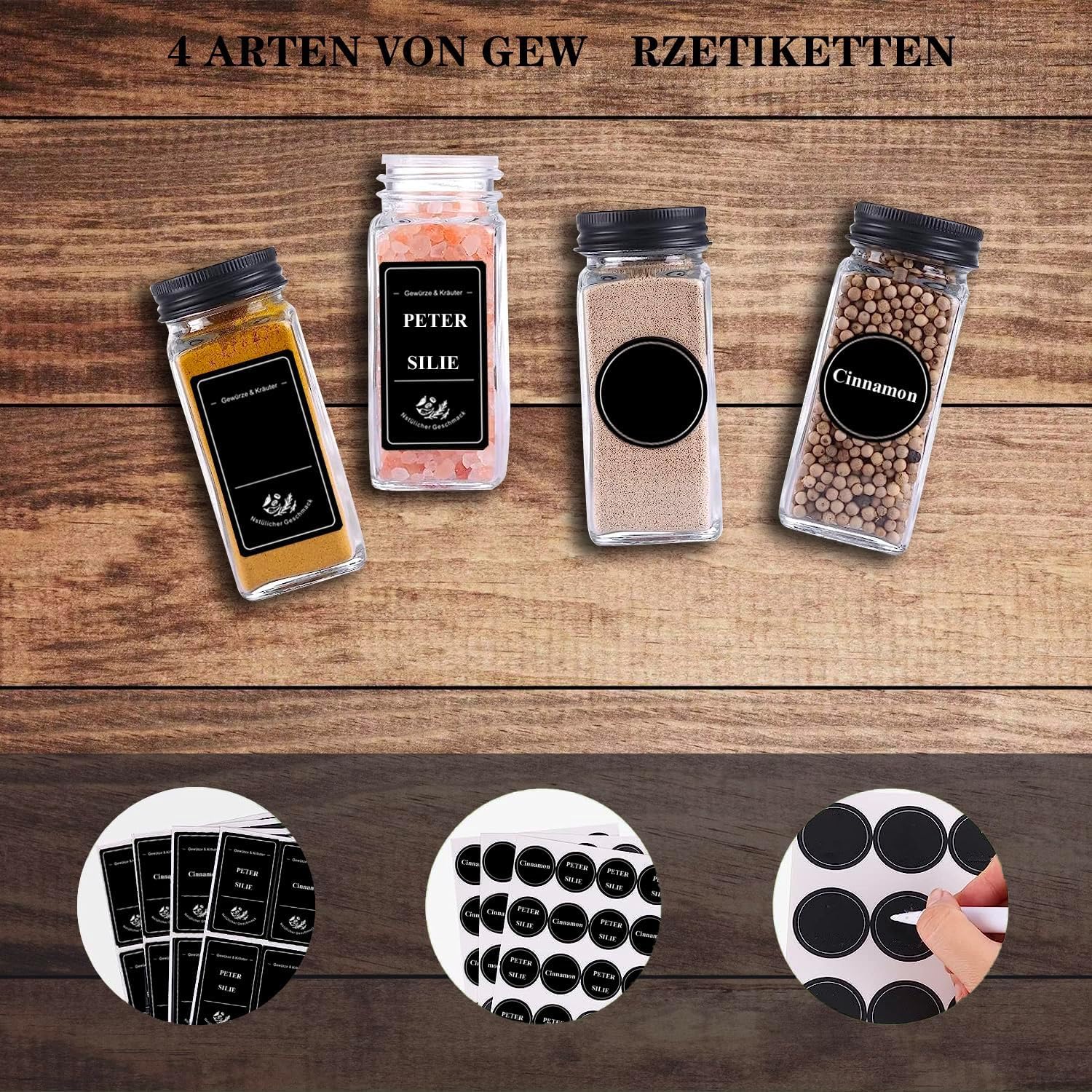Kruidenpotjes Goud 24 stuks met gouden voorbedrukte stickers en blanco stickers – Welkom bij Goodz en Needz, waar het organiseren begint