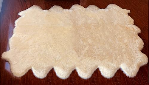 Miniatura 7 de LAMBZY Alfombra sintética de piel de oveja hipoalergénica, sedosa, lujosa, lujosa, sedosa, para dormitorios, sala de estar, habitación de los niños,