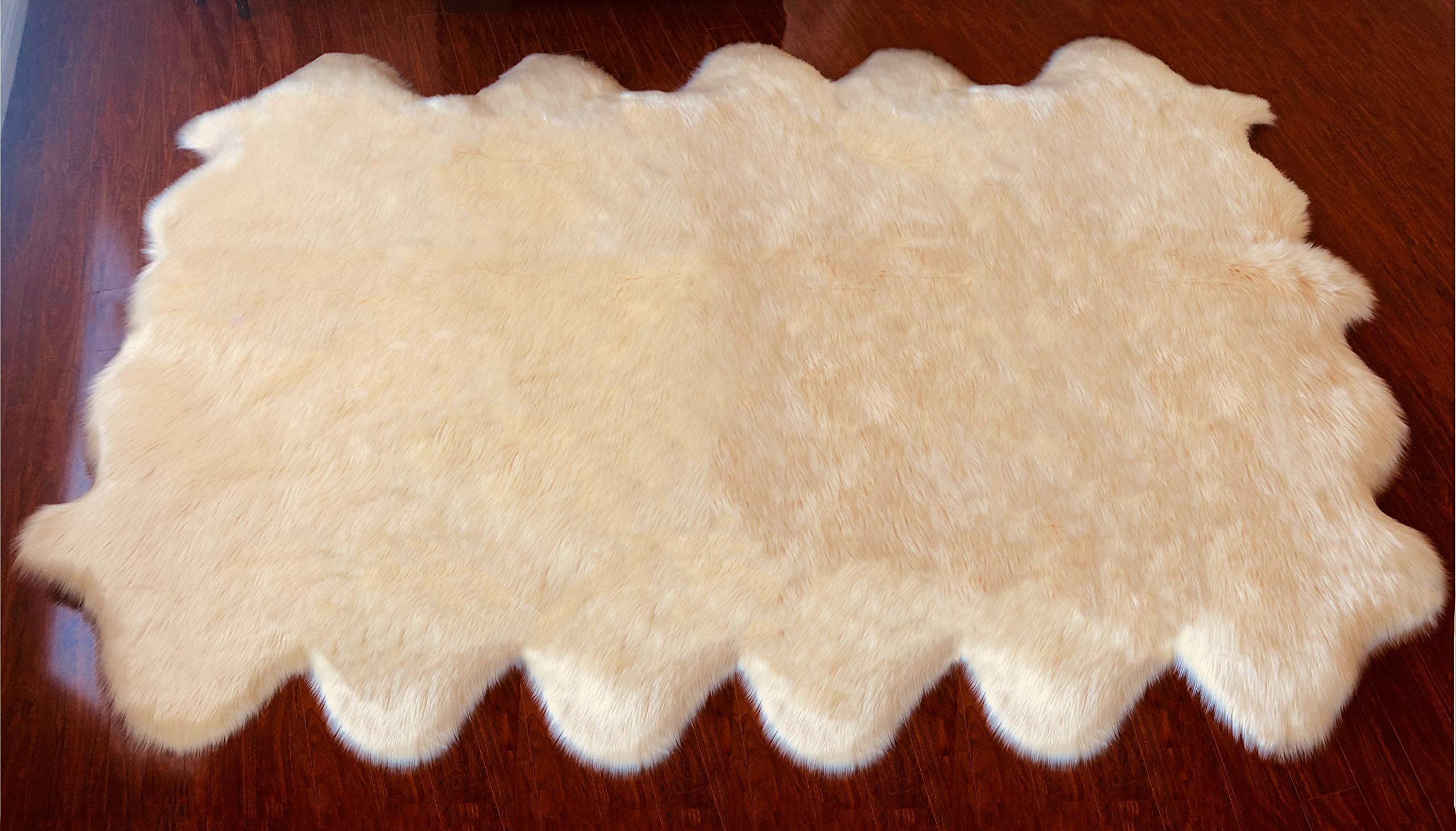 Free Shape Luxury Soft Fluffy Shag Area Rug Duo Decto 12 Pelts 6x12 180x360cm - Vegan Fur Ultra