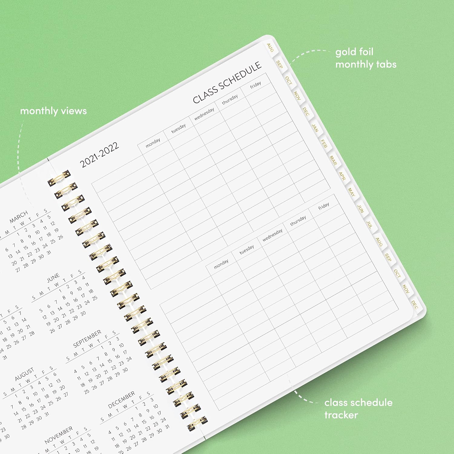 PAPERAGE 17 Month Academic Planner 2021-2022 – Weekly & Monthly Spreads, Yellow – 17 Months (August 2021 – December 2022) - 8.5 in x 11 in – Includes Bonus Pages : Everything Else