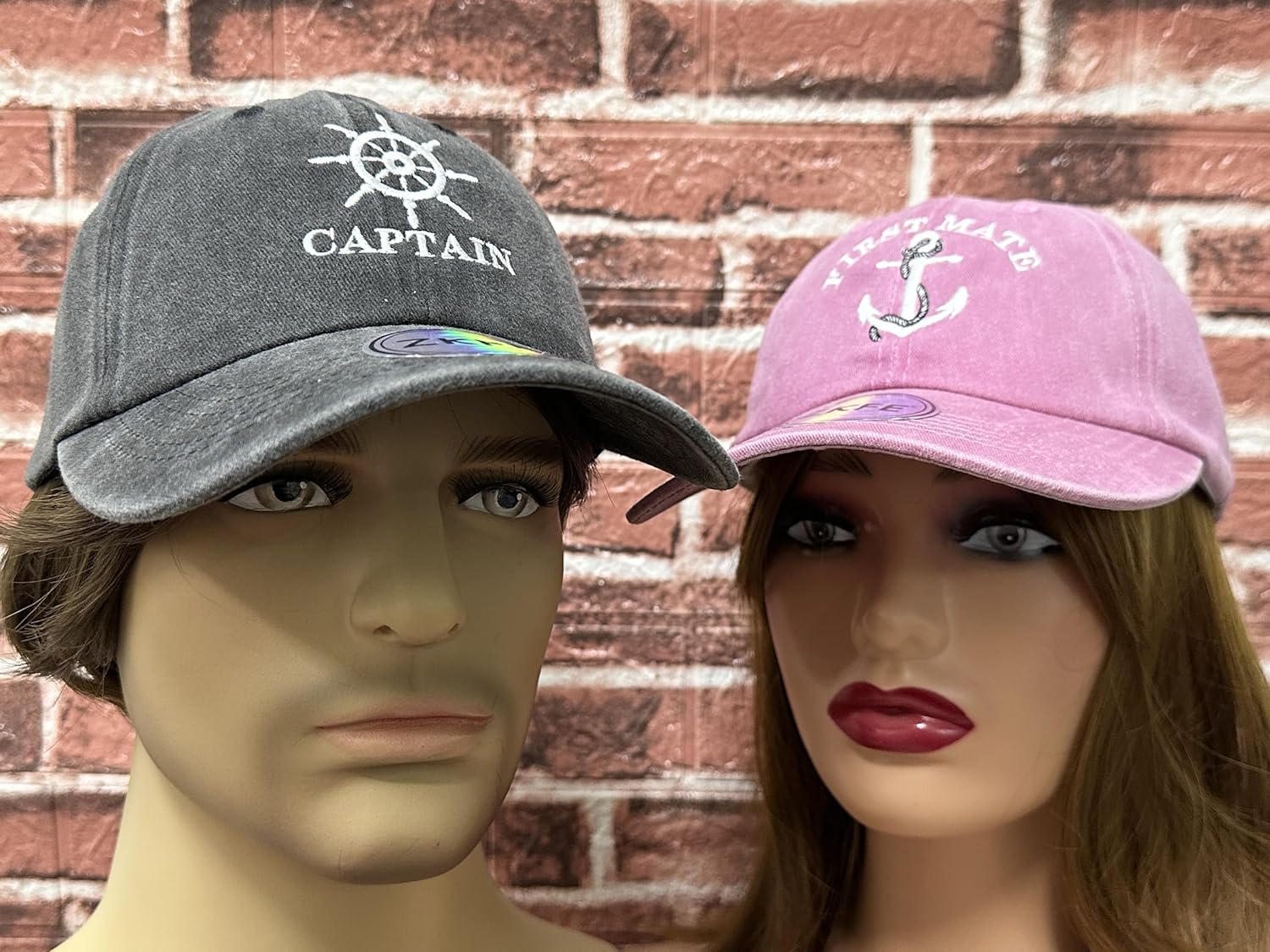 Embroidered Papa Mama Mini Captain First Mate Matching Hats - Image 5