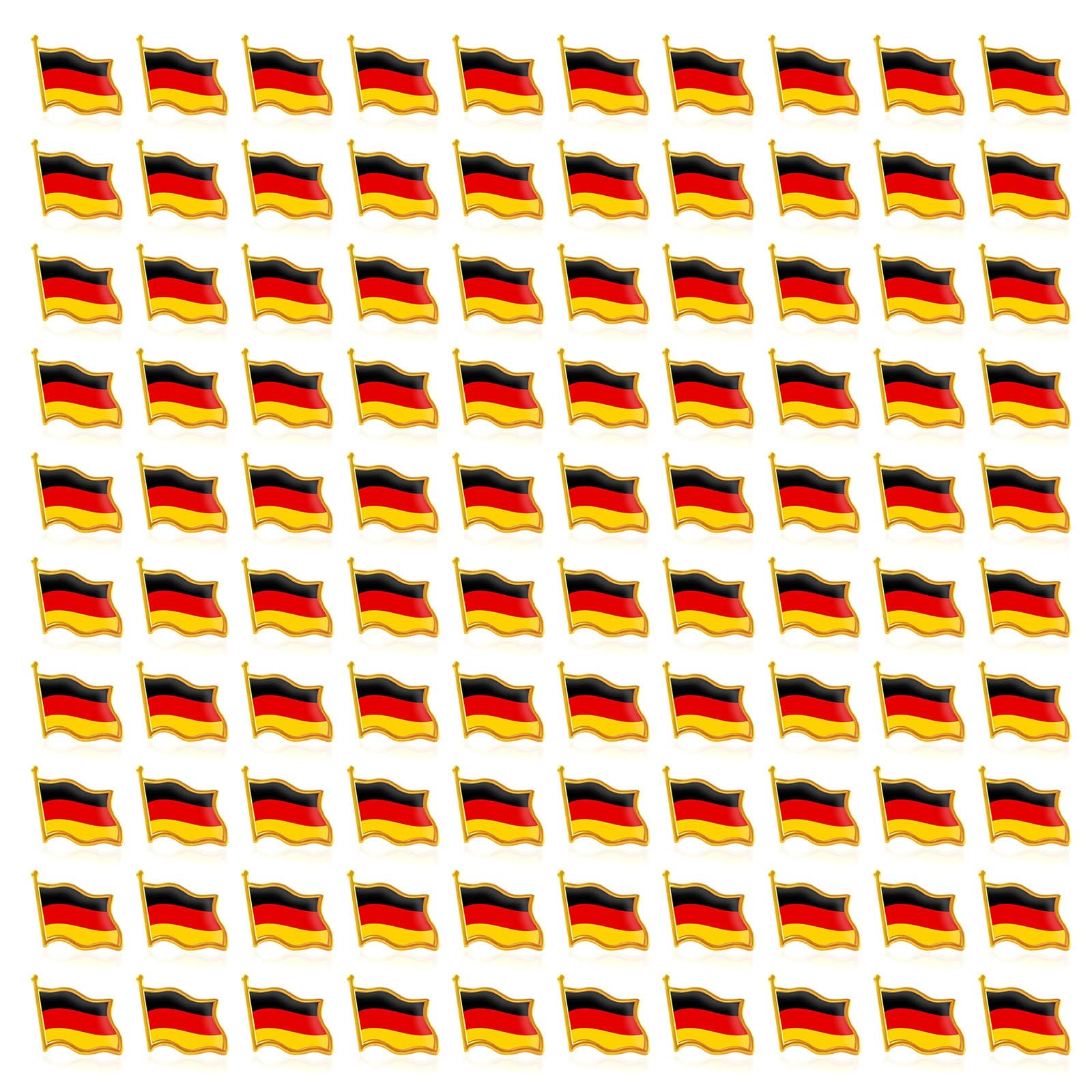 Épingles drapeau allemand de qualité supérieure avec fixation sécurisée, lot de 100