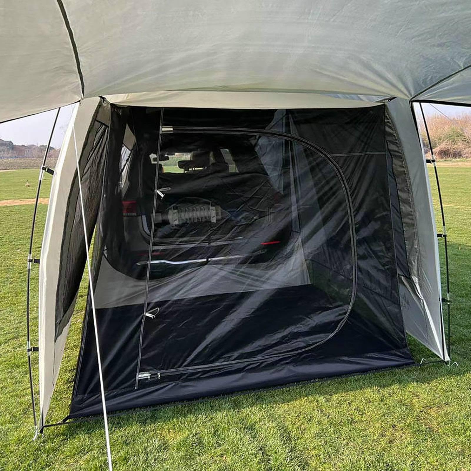 Tende per SUV, tenda da campeggio per veicoli, tenda da campeggio per auto, tenda parasole per portellone posteriore, grande spazio ombreggiante, tenda da campeggio per Suv con rete integrata, tenda